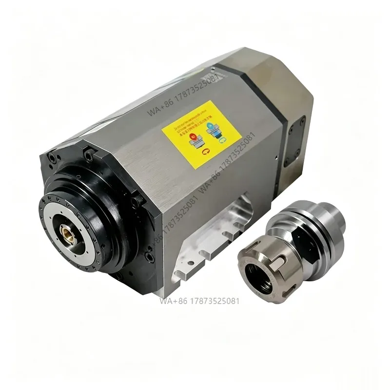 12kw ATC Spindle Motor HSK63F Hydrocooling 8.5Nm 450-800hz 13500-24000rpm Five axis water-cooled spindle AC200-240V 380-440V