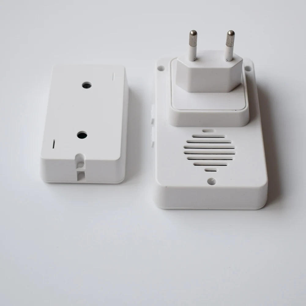 جرس باب لاسلكي مقاوم للماء مع جهاز تحكم عن بعد ، جرس اتصال منزلي ، حلقة إضاءة ليد ، 60 دقات ، 4 مجلدات ، قابس أمريكي ، AC-way-209 V ، aaa