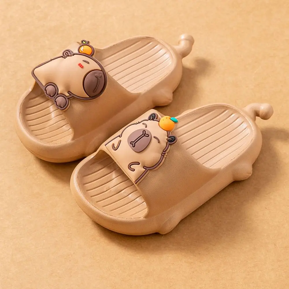 Fashion EVA Capybara Kids Slippers Anti-slip Cute Cartoon Animal Slippers Comfortable Silent Children's Bathroom Sandals Bedroom