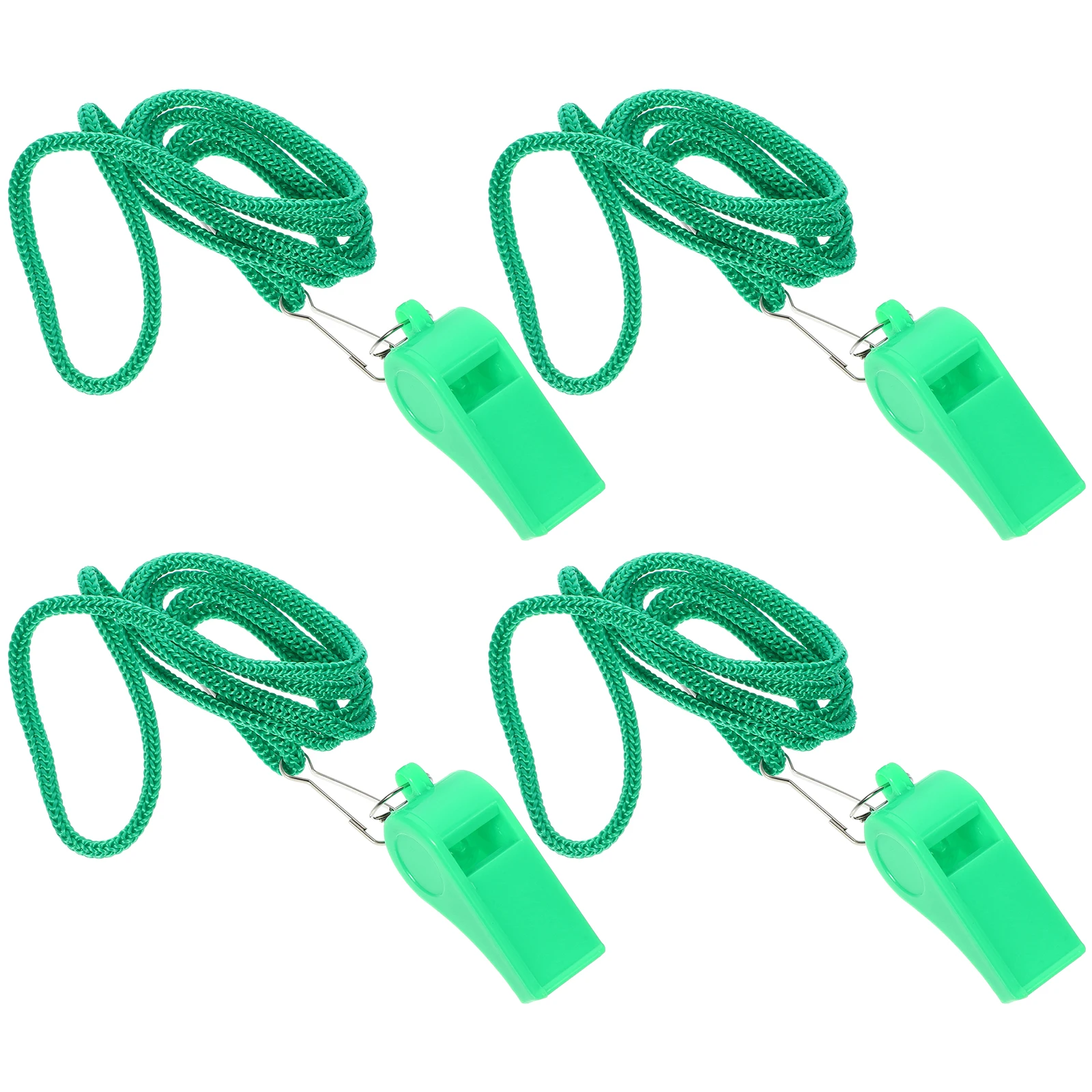 

4Pcs Referee Whistle Solid Plastic Portable Whistle with Lanyard for Hiking Camping Sports Portable Whistles Plastic Craft