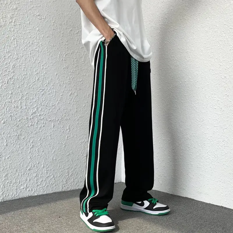 2024 Men\'s Spring And Summer Regular Hong Kong Trend Men\'s Straight Leg Casual Versatile Pants Loose Trend Versatile Sports Pant