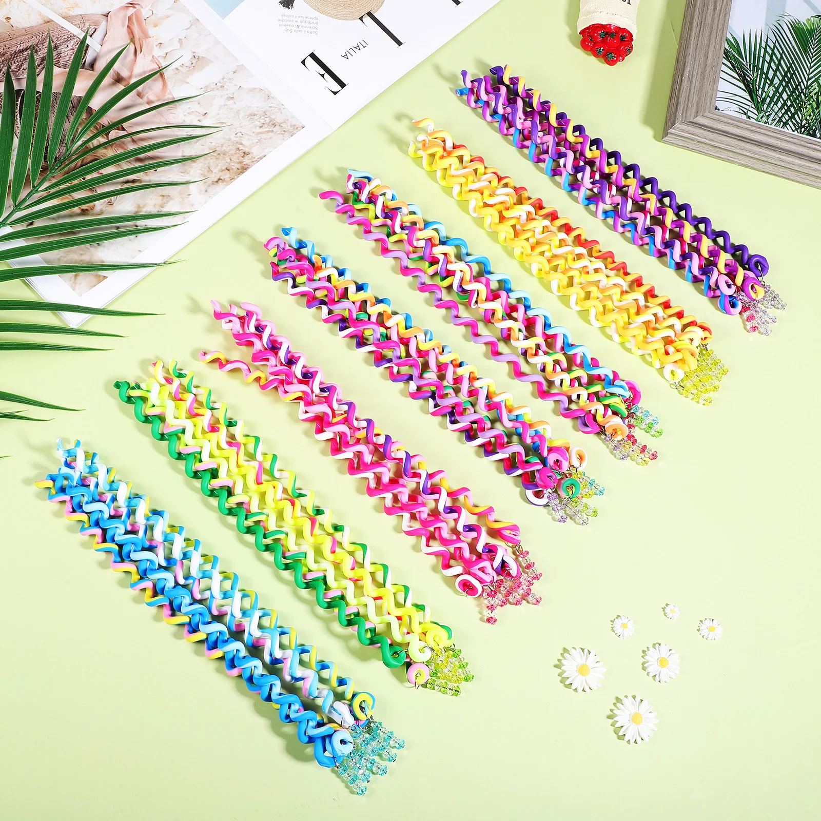 

42Pcs Colorful Hair Braider Tools Spiral Braiding Accessories for Elastic Lightweight Hair Jewelry for