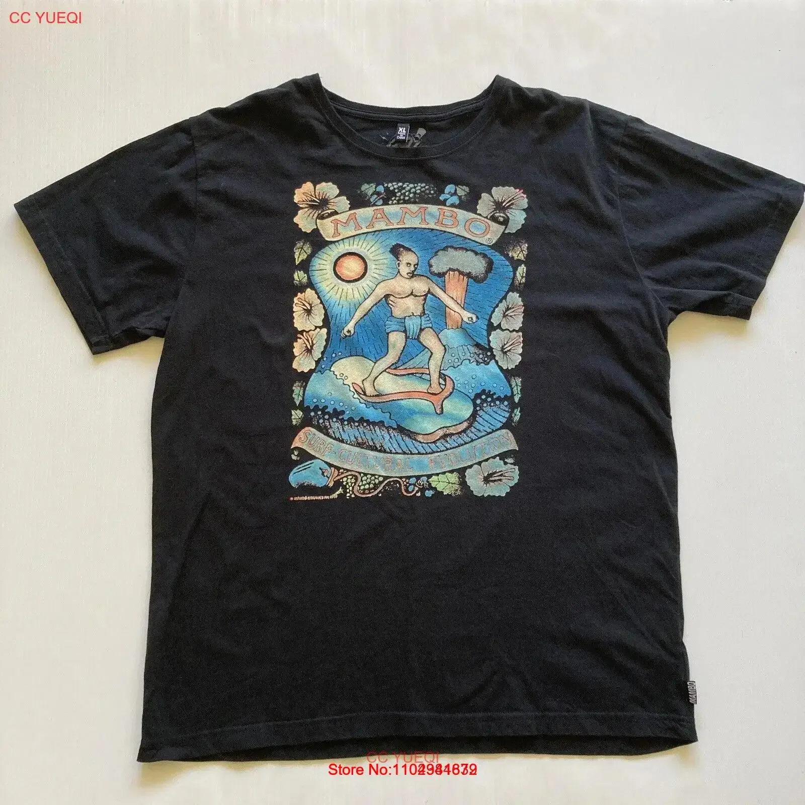 Футболка Mambo Surf Cultural Evolution Мужская XL Черная австралийская одежда для серфинга
