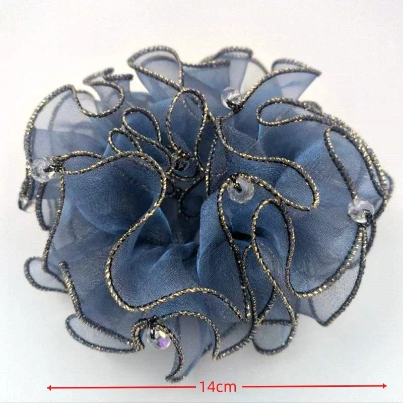 2024 Bandas para el cabello grandes de organza de color degradado gezзинкиля Вос Scrunchie Accesorios Para El Cabello Lazos para el cabello