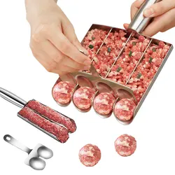 2/4 Meatball Maker with Cutting Spade Multifunction Meatball Scoop Maker Stainless Steel Kitchen Manual Meatball Making Tools