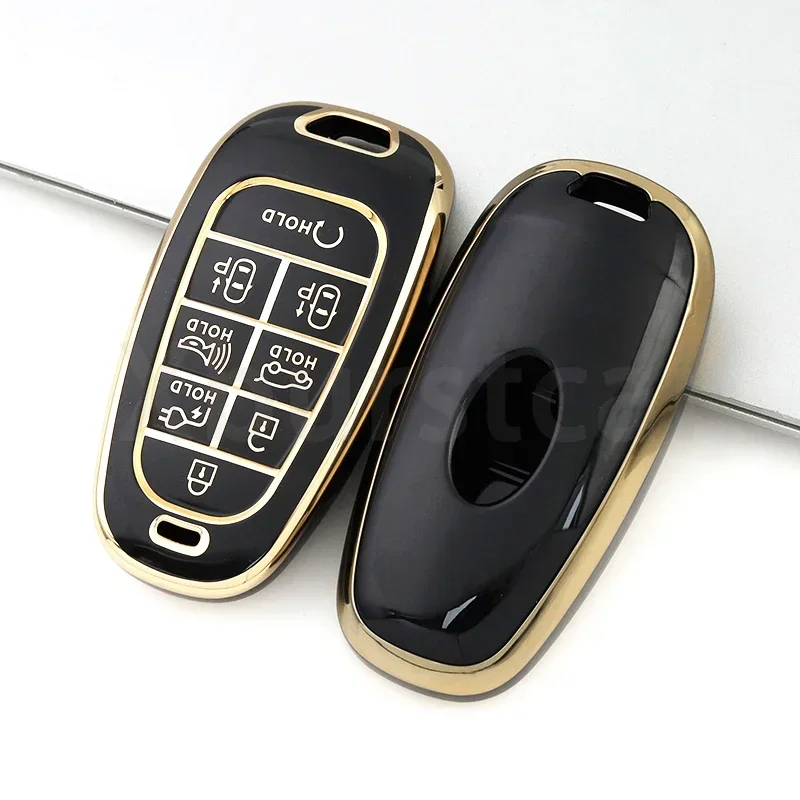 8 Buttons TPU Car Key Case Cover Shell Fob For Hyundai Santa Fe Tucson 2022 NEXO NX4 Ioniq 5 Atos Prime Solaris 2021 Accessories