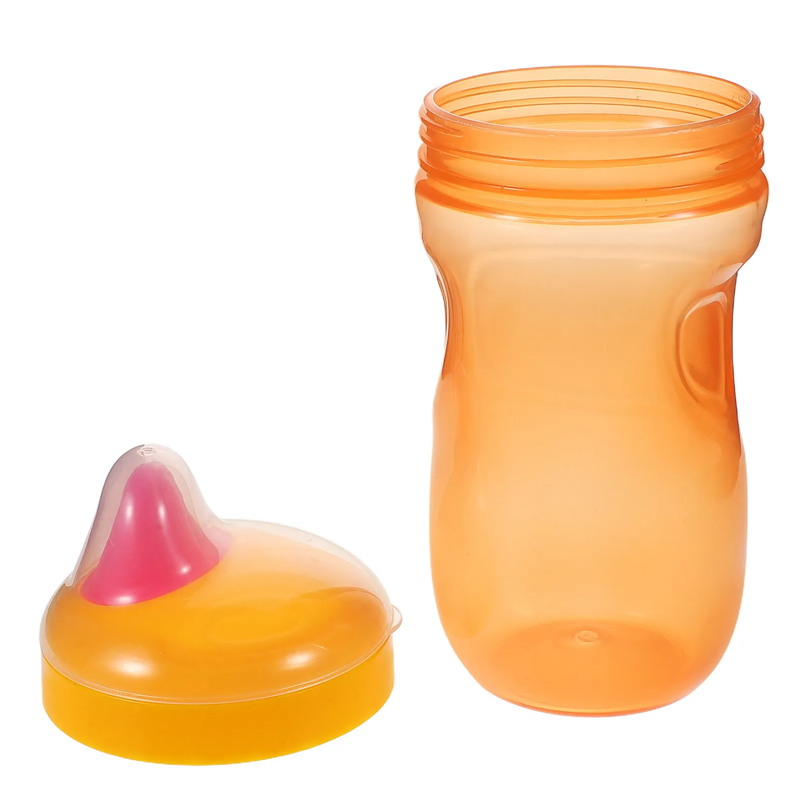 

Silicone Baby Trainer Cup Large Capacity 300Ml Toddler Drinking Cup Spill Proof Reusable Plastic Water Bottle Kids Orange