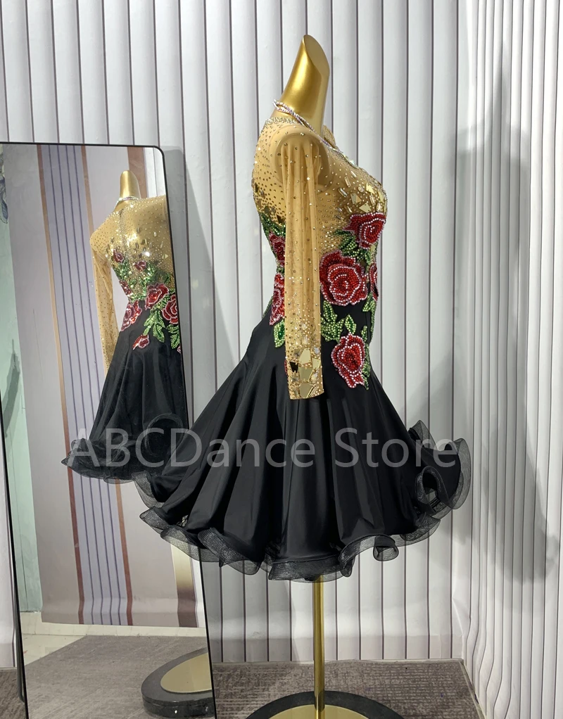 Women Ballroom Salsa Rhythm Latin Rumba Dance Dress US 10 UK 12 New Latin dance competition dress