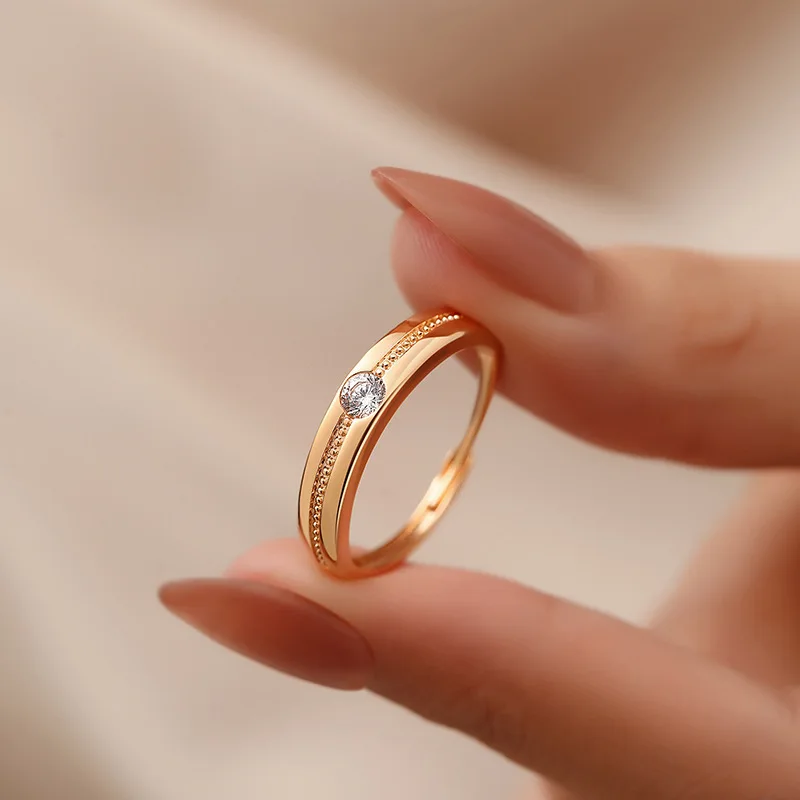 Anillo de mujer de circonita de pareja exquisita