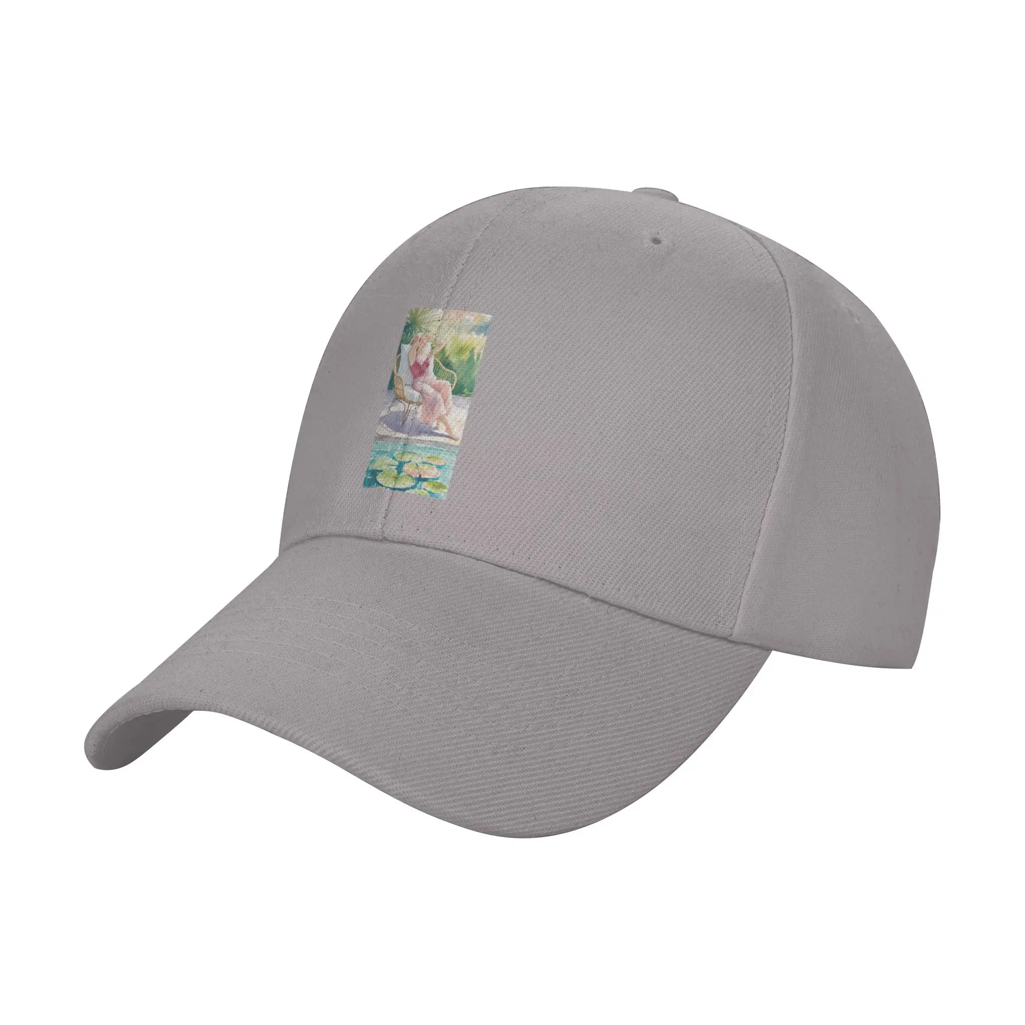 Hot Sale Watercolor Poolside Serenity Art By Merch  Limited Edition Baseball Cap  Autumn Beret Man  Yard Work Beret Man