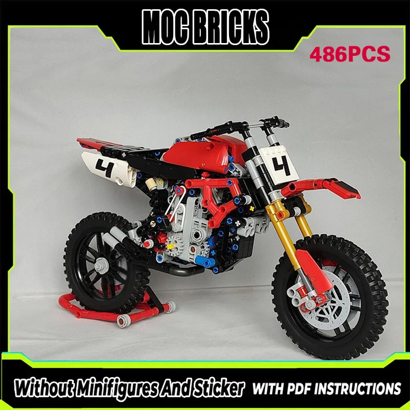 

Speed Racing Car Model MOC Building Bricks Crosss V4 Motorcycle Modular Technology Gifts Holiday Assemble Children Toys Suit