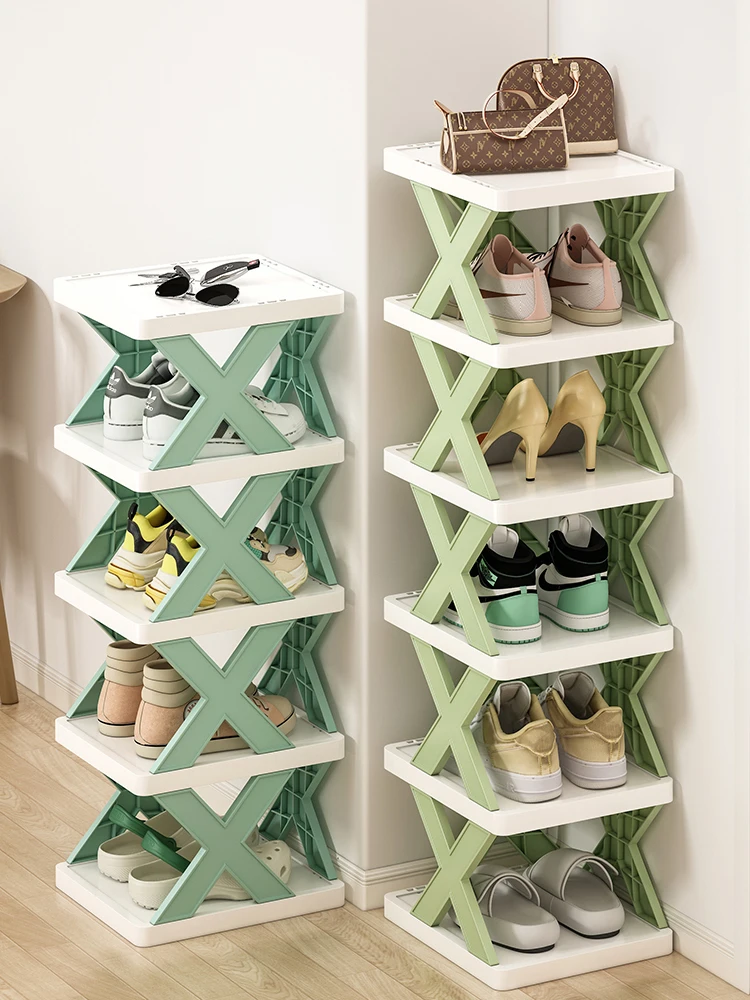 

Shoe shelf simple doorway home multi-layer storage artifact space-saving small narrow mini gap economy shoe cabinet