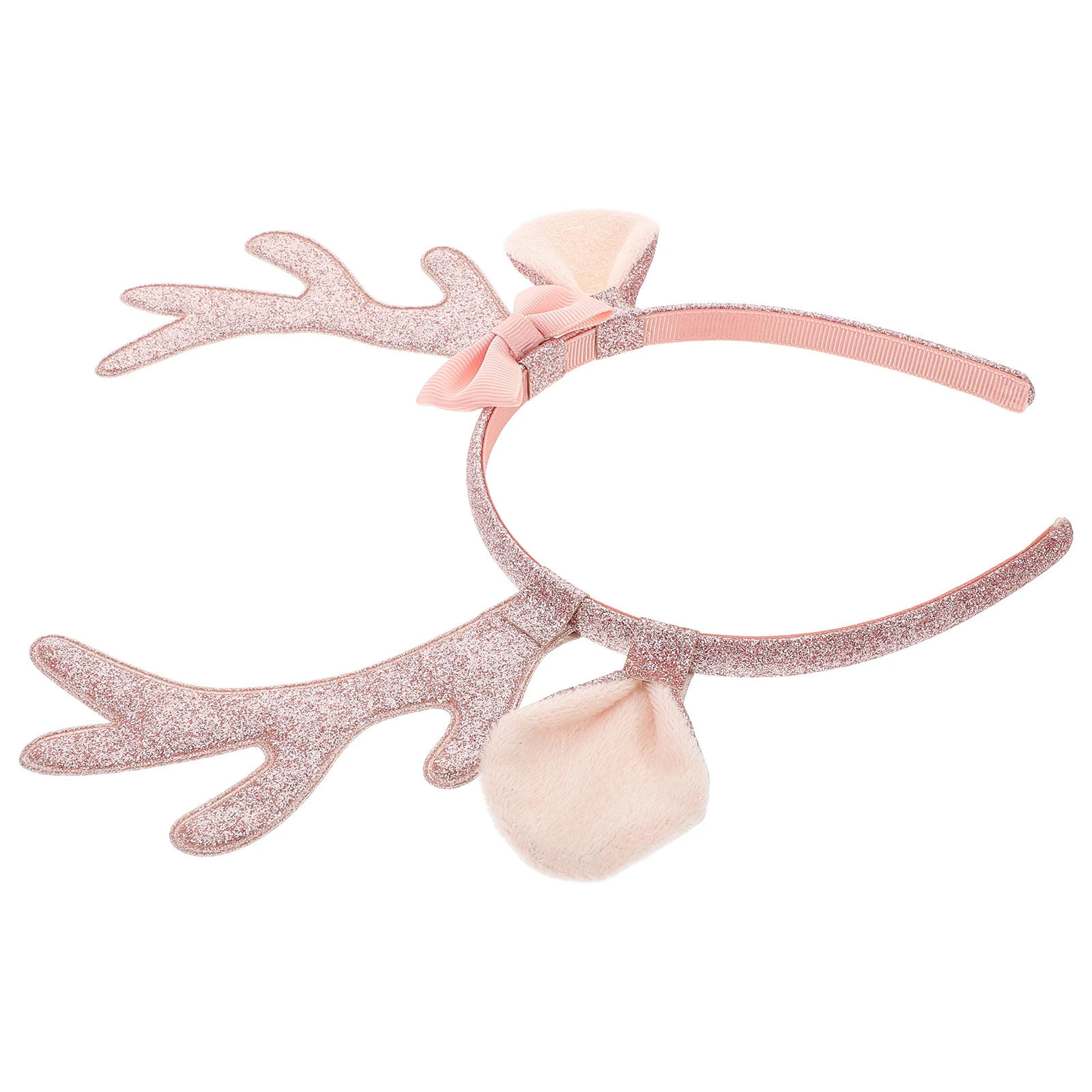 

Deer Antler Headb Sequin Bow Tie Hairb for Christmas Party Wedding Pink Ears Hoop Lightweight Comfortable Reindeer Accessories