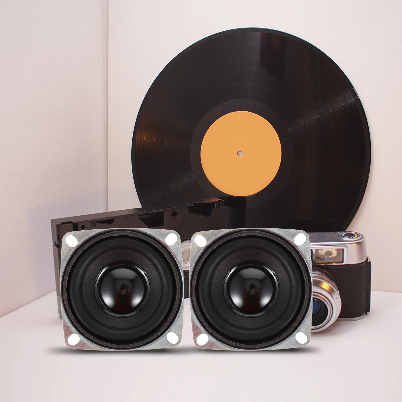 

2pcs Low Frequency Speaker 4 Euro Full Range Magnetic Loudspeaker Smooth Surface For Diy Audio System Round Inner Speaker