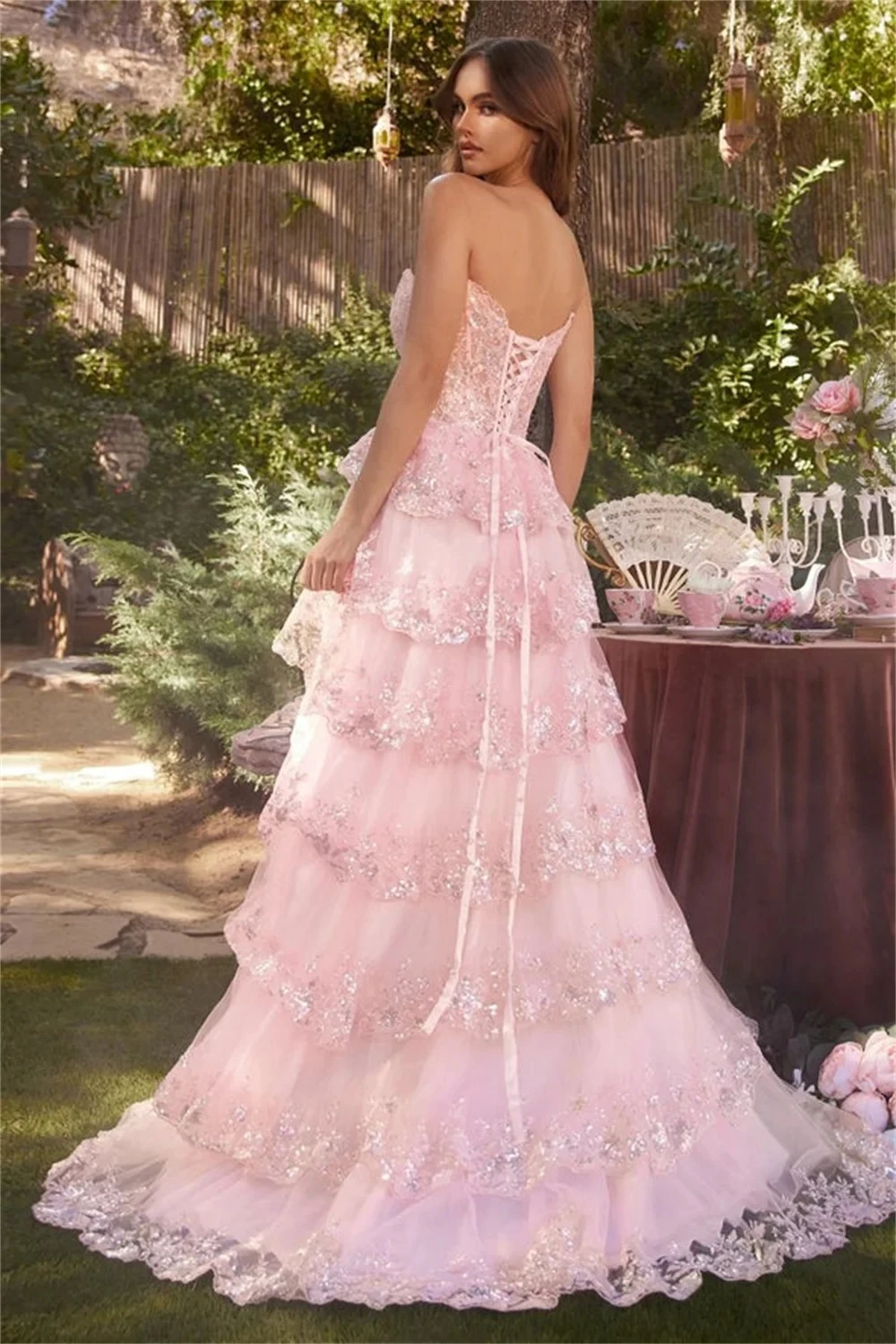 BridalAffair-Robe de soirée corset en dentelle à plusieurs niveaux avec fente pour femme, robes de Rhformelles, chérie, bleu élégant, nouveau, quoi que ce soit, 2023