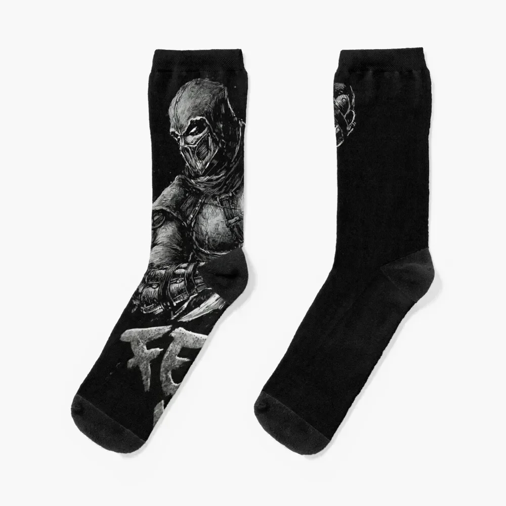 Mortal Kombat Noob Saibot T-Shirt Socks winter japanese fashion cartoon funny sock Boy Child Socks Women's