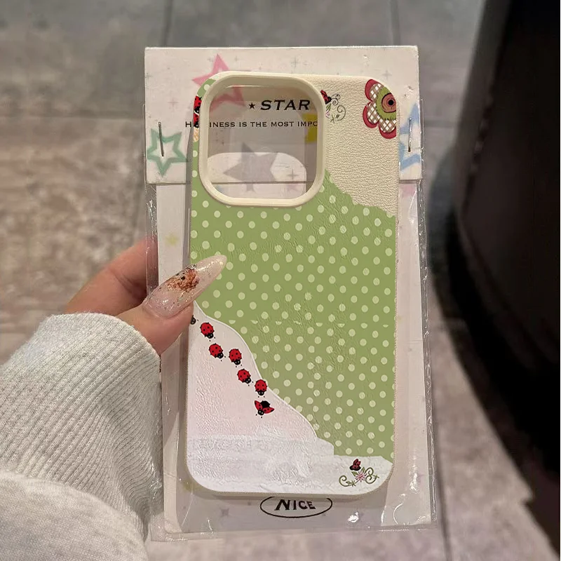 Coque de téléphone à pois vert - Samsung Galaxy A55 avis et prix