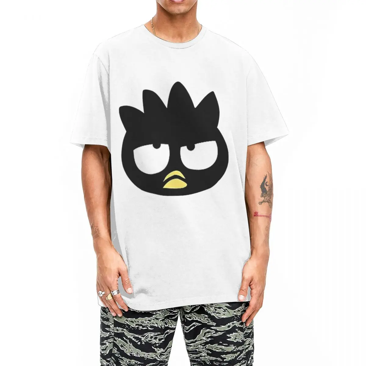 Men Women T-Shirts Badtz Maru Logo Cute Penguin Novelty Pure Cotton Tee Shirt Short Sleeve T Shirts Round Collar Tops Classic