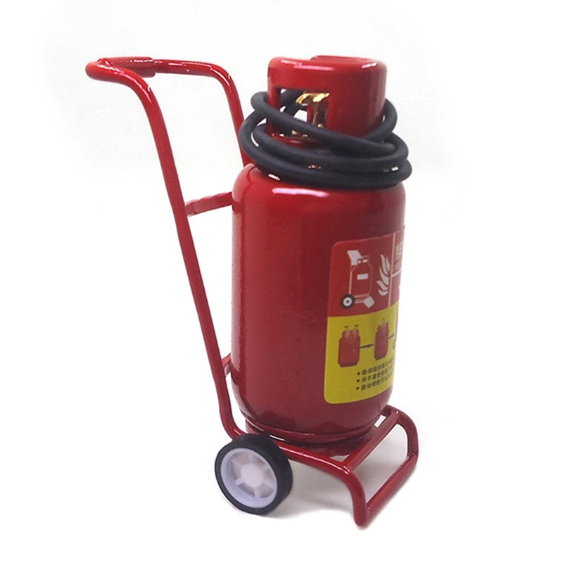 1/12 Scale Dolls House Miniature Fire Extinguisher+Trolley For Dollhouse Kitchen Pub Bar Living Room Classroom Decor Toy