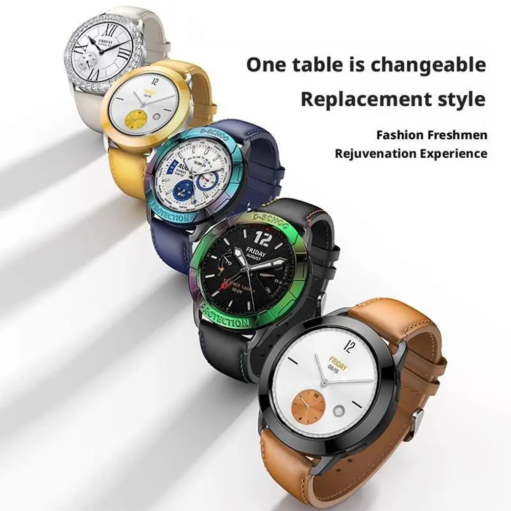  for xiaomi WatchS4 Regular Version Watch Bezel Case Protection Cover PC Electroplated Armor Style Protective Frame ﻿