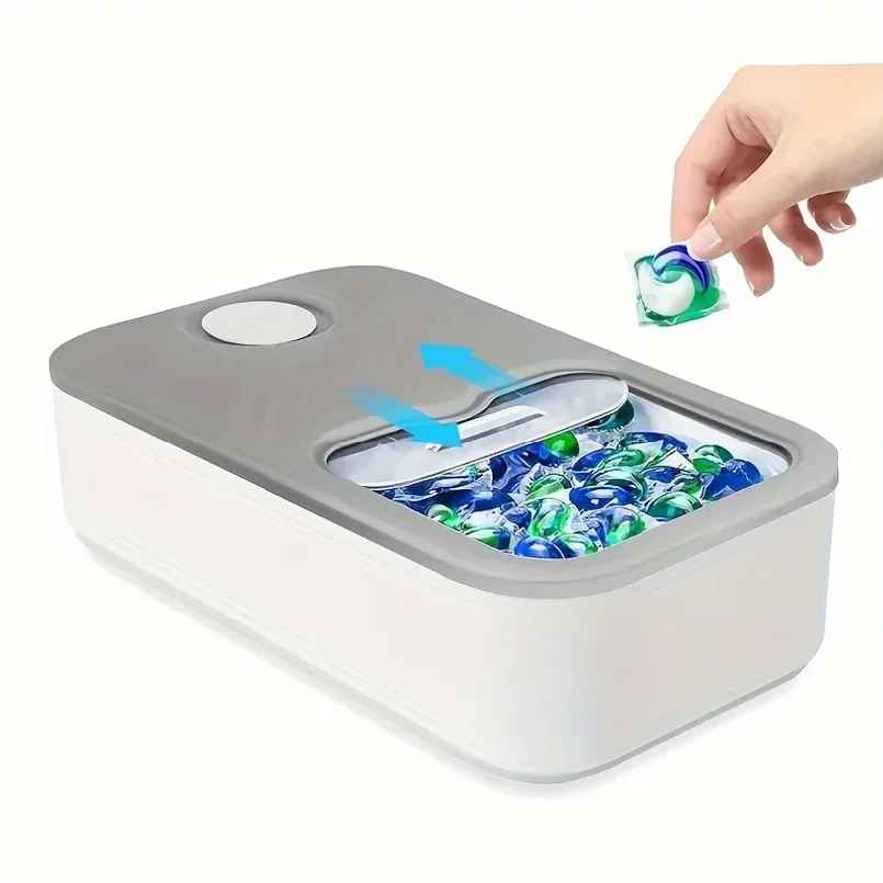 

Laundry Pod Container with Sliding Lid, Holds Up to 150 Laundry Pods Laundry Room Organization and Storage Laundry Detergent