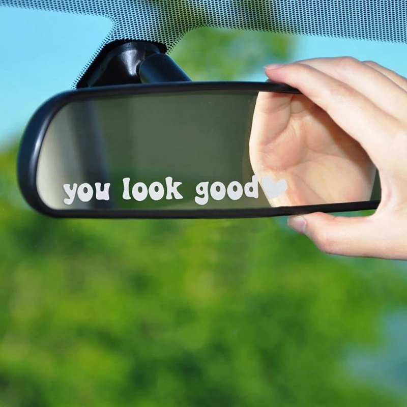 1pc Car Rear View Mirror Decal Funny Car Stickers Interior Decor Cute Car Interior Accessories Accessories Gifts Laptop Decal