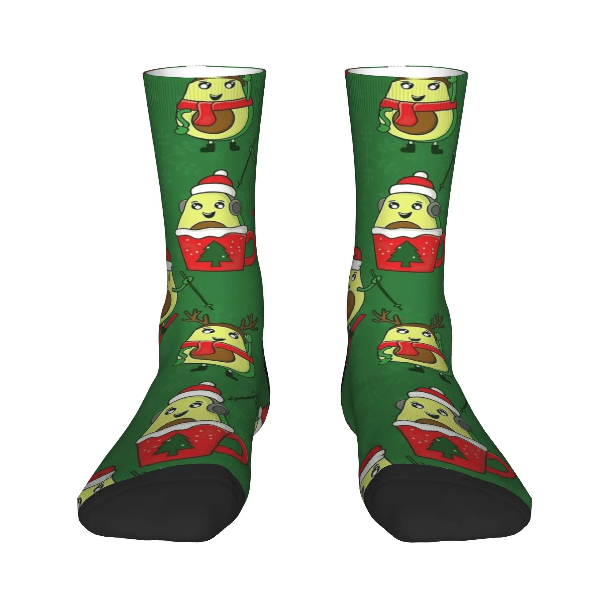 Mulheres meias masculinas feio natal abacate esqui flocos de neve meias antiderrapantes meias de alta qualidade outono design gótico meias de ciclismo