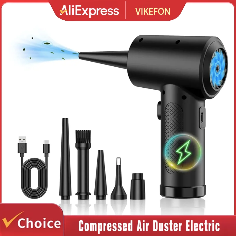 

Compressed Air Duster Electric Rechargeable Cordless Air Blower Compressed Air For Cleaning Computer Keyboard Camera Car Home