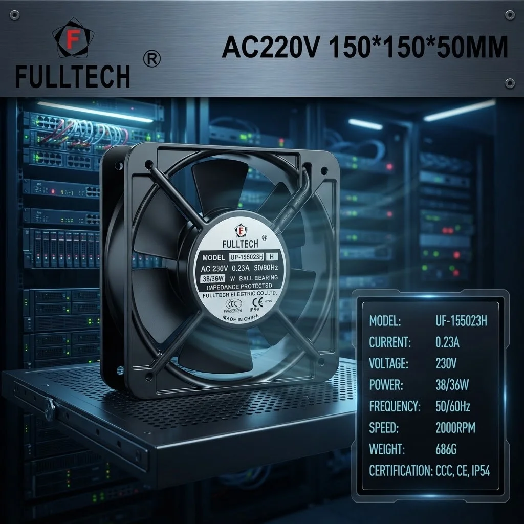 For FULLTECH UF-155023H AC 220V 230V 0.23A 17251 172x150x51mm 2Wire Dual Ball Bearing Metal Welder Server Inverter Cooler Fan