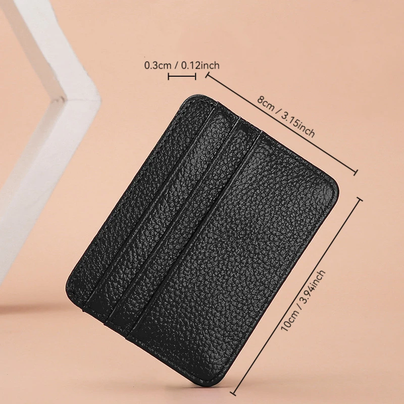 Ultra-Thin Genuine Leather Bank Credit Card Holder Mini Wallet Coin Cash Organizer Pouch Women Men Portable Business Card Case