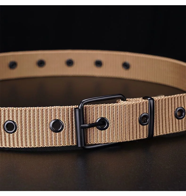 Herren-Gürtel aus Canvas und Nylon im neuen Stil – gewebter Ledergürtel mit Dornschließe, vielseitiger, verdickter und verschleißfester Taillengürtel für Hosen – Detail 5