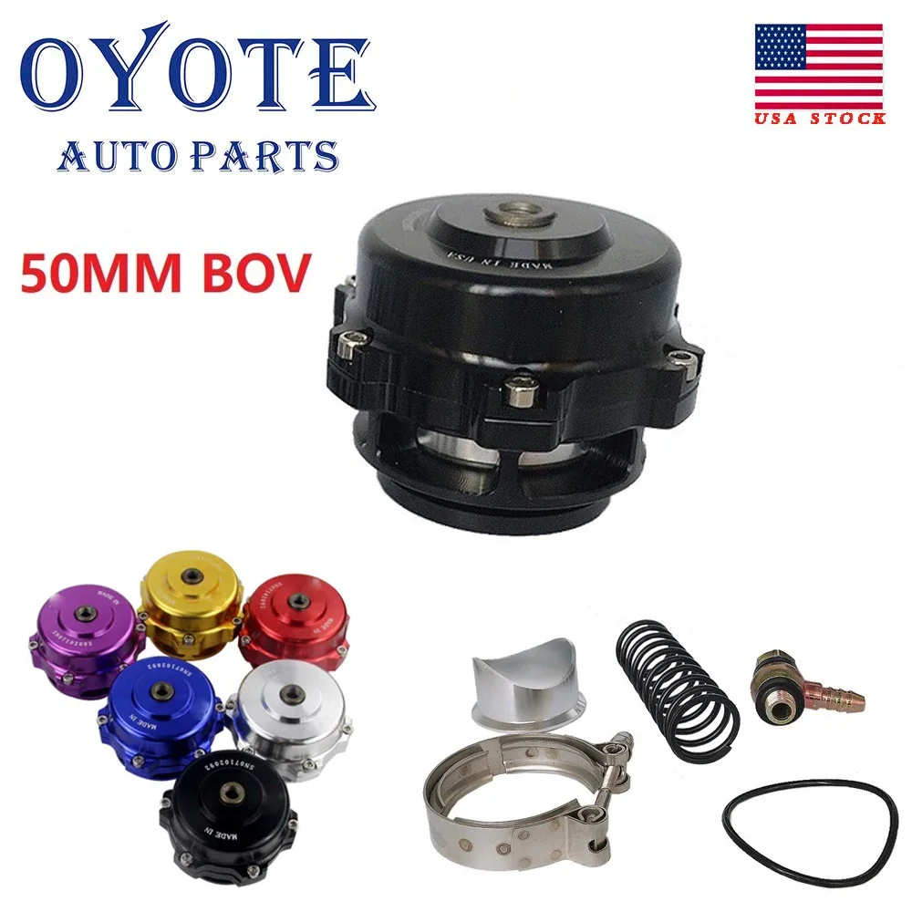 Uniwersalny zawór upustowy OYOTE 50mm BOV V-Band typu Q do spawania z kołnierzem V-Band i sprężyną, BOV 35 PSI