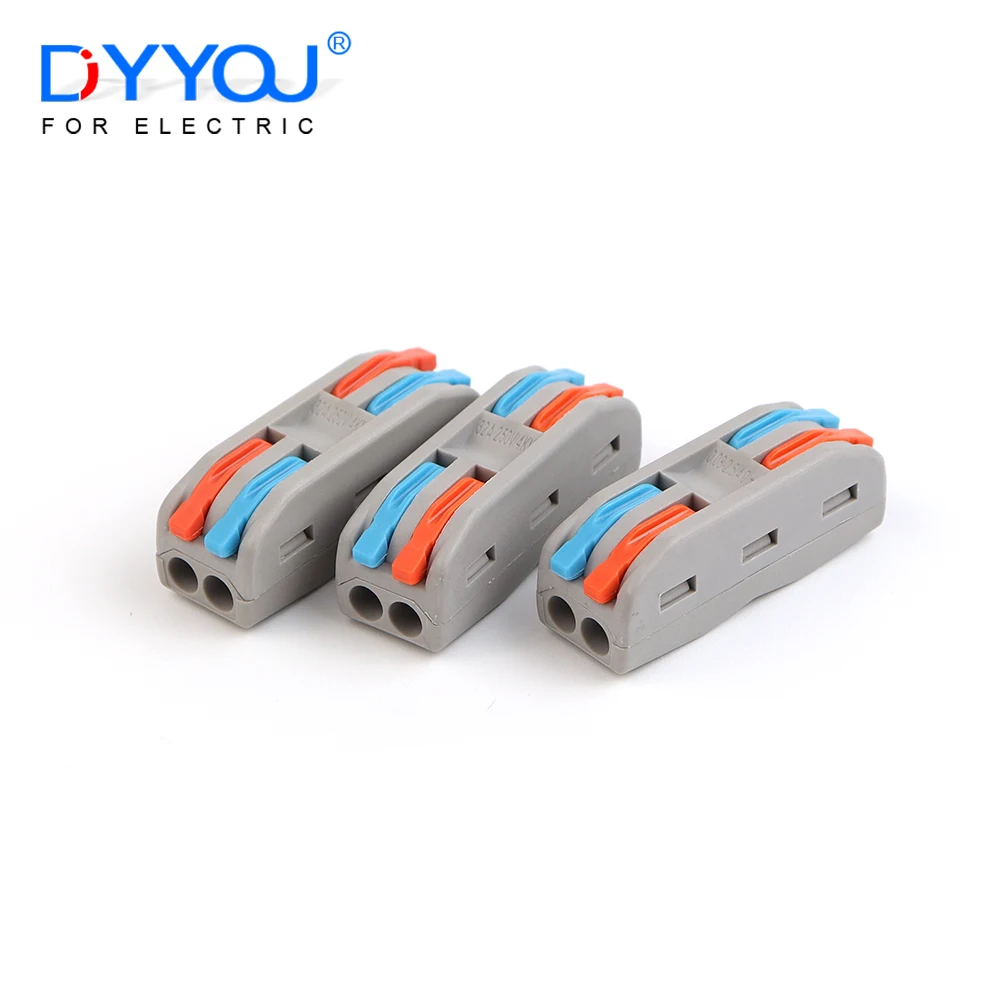 Conector SPL2/3 de 10 piezas, Terminal de cableado, cable de lámpara PCT rápido, caja de conexiones de cable paralelo, divisor de salida múltiple 2 en