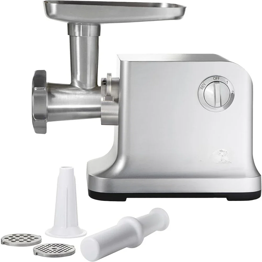 Electric Meat Grinder & Sausage Stuffer,  750 Watt, 1 HP Motor, Grinds 4 lbs Per Minute, crusher food processor Silver