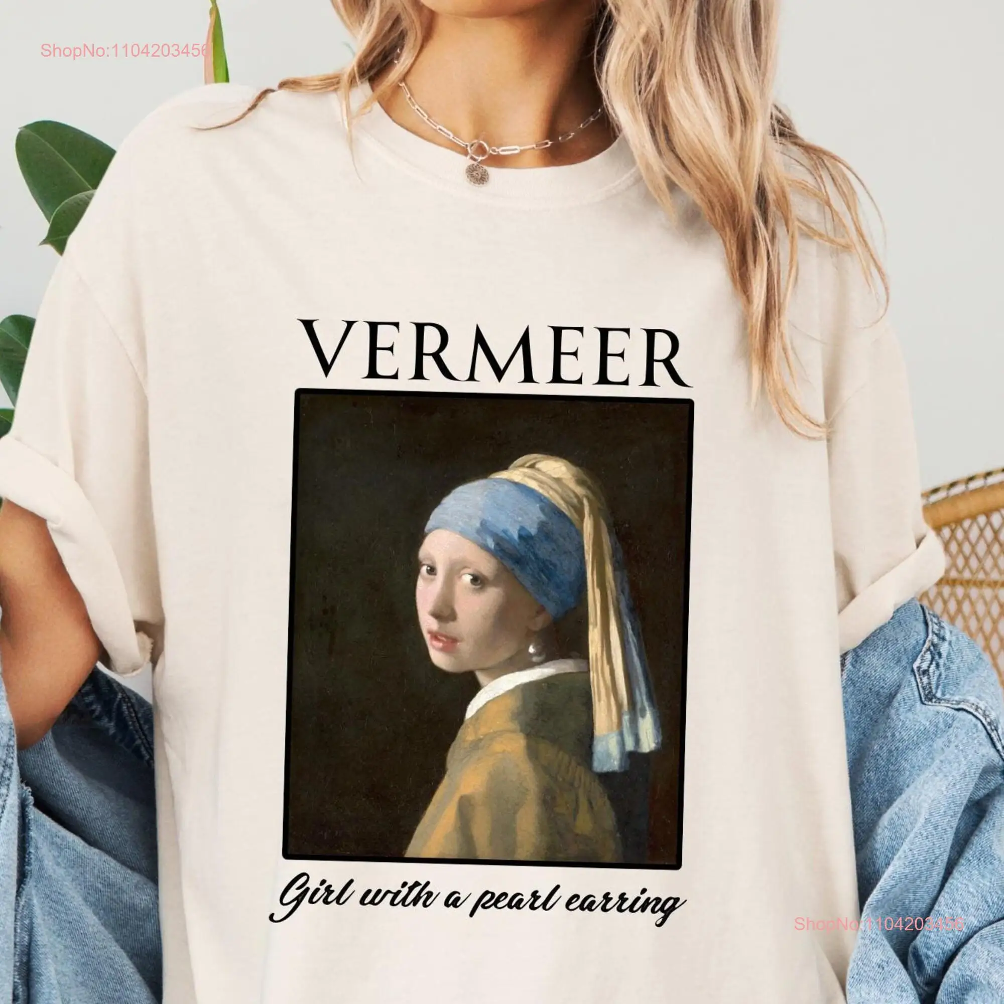 Comfort Colors Vermeer T Shirt Girl with a Pearl Earring Classical ArT Lover Famous Painting for Artist