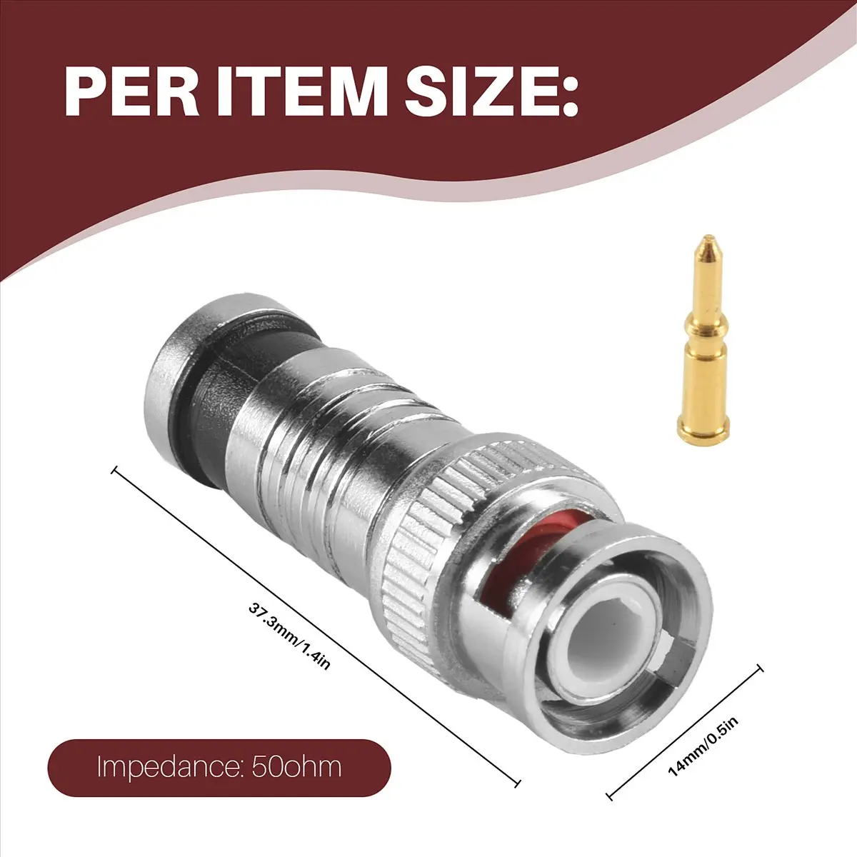 10 قطعة موصل ضغط BNC لكاميرات CCTV كابل RG59