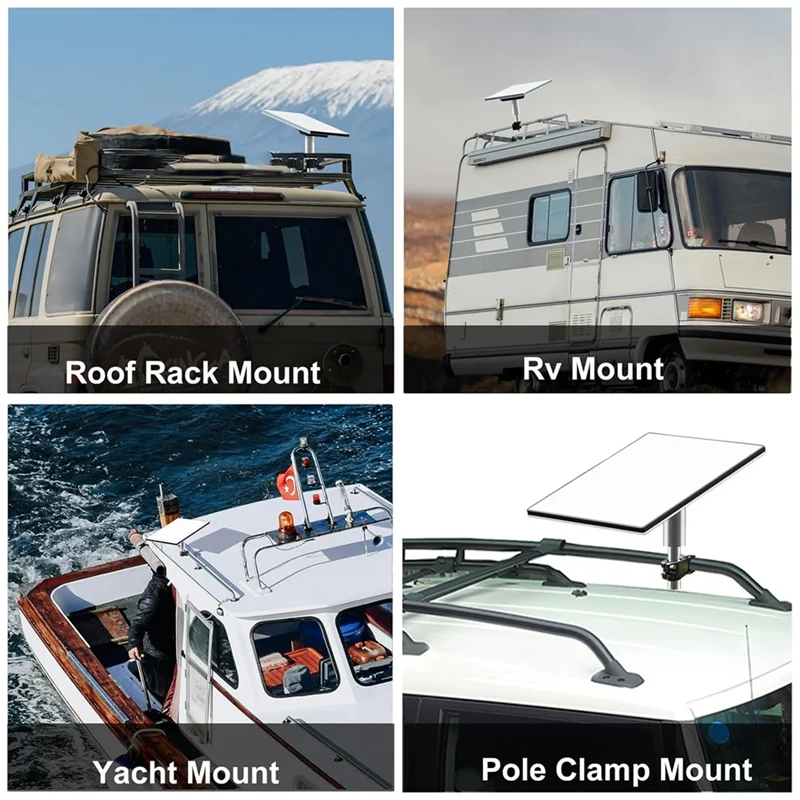 

For Starlink Mini Mount Kit For RV, Yacht, Camper - Roof Rack & Pole Clamp Mount With Stainless Steel Pipe
