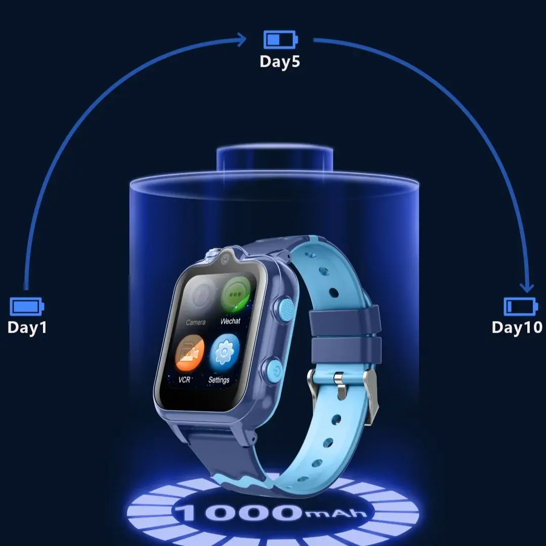 ساعة Getfitsoo 4G WIFI الذكية للأطفال GPS Location Tracker كاميرا مزدوجة مكالمة فيديو WhatsApp SOS Call Kids Smartwatch