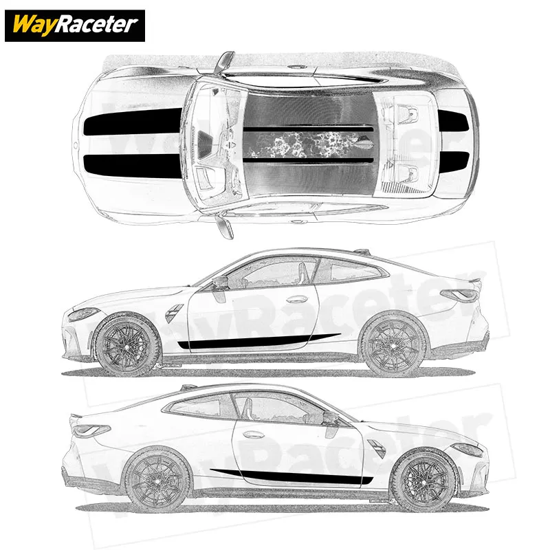 12 قطعة/المجموعة هود سقف الجذع ملصق مائي الباب الجانب المشارب ملصق لسيارات BMW M4 كوبيه G82 2022 2023 2024 2025 M ملحقات الأداء