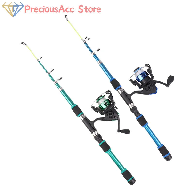 

Телескопическая удочка 1,8 м, портативная удочка для морской удочки, удочка с дистанционным управлением, набор спиннинговых рыболовных катушек, снасти из стекловолокна