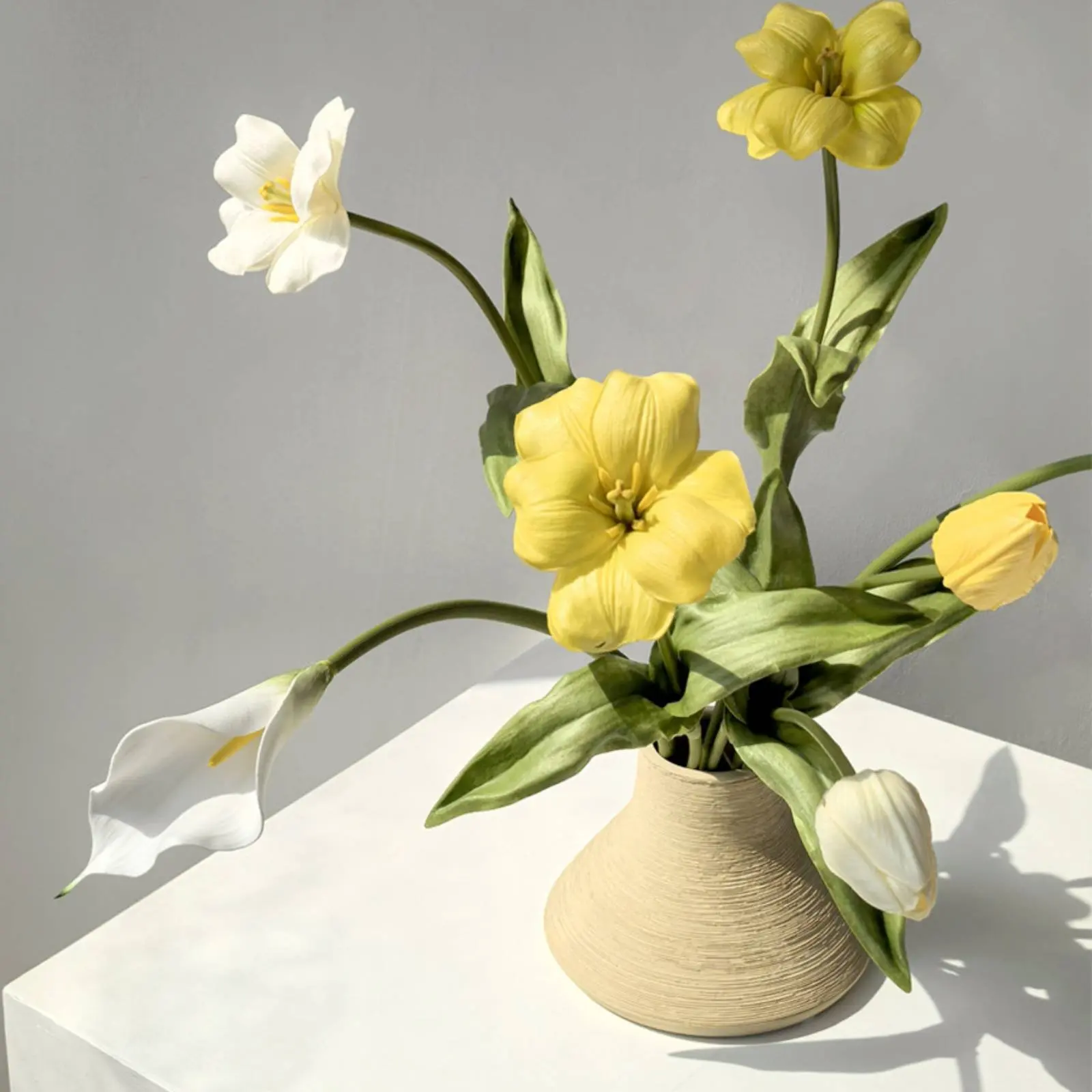 

Brushed Ceramic Vase Morandi Colors Ceramic Vase Home Decor Textured Finish Handmade for Living Room