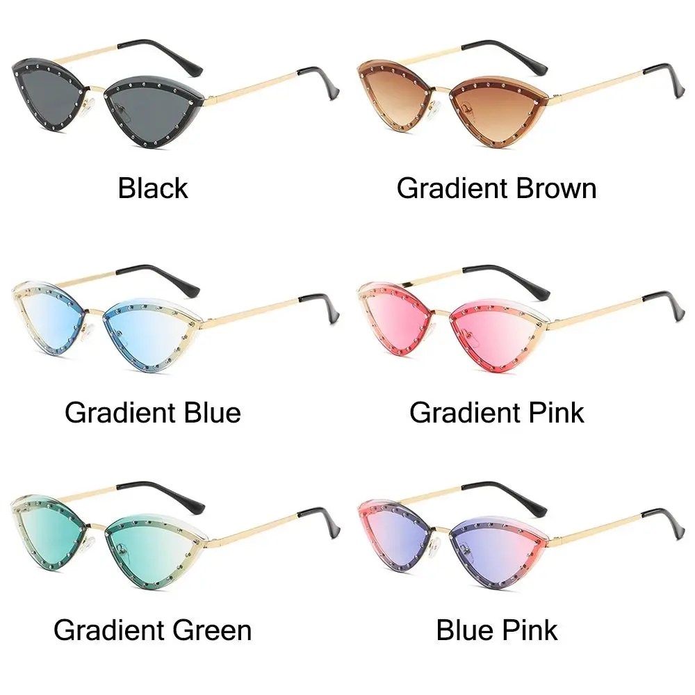 موضة التدرج عين القط النظارات الشمسية جديد أنيق UV400 حماية نظارات شمسية للحفلات متعدد الألوان بدون شفة ظلال للنساء والرجال