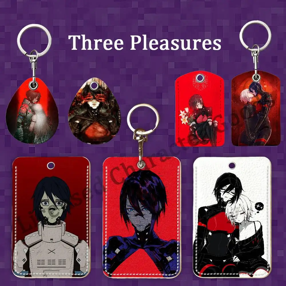 S-Signalis Game Rectangle Card Case Keychain Access Card Bag Key Tag Ring Leather Card Holder Key Ring Access