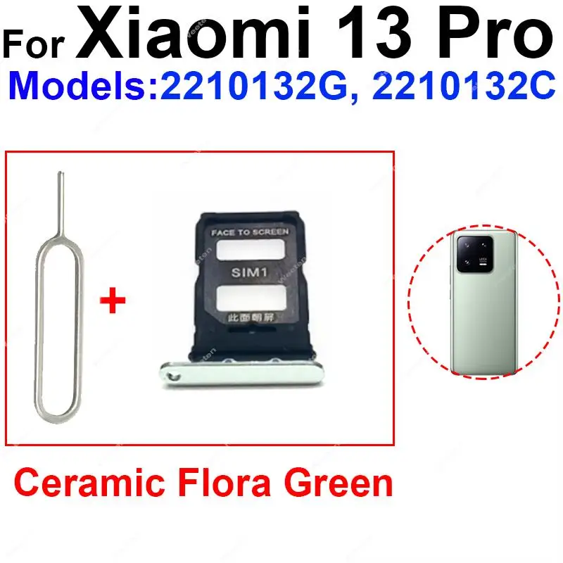 Sim Card Tray For Xiaomi 13 13 Pro 13 Ultra 13 Lite Reader Holder Sim Card Slot Scoket Adapter Replacement Parts