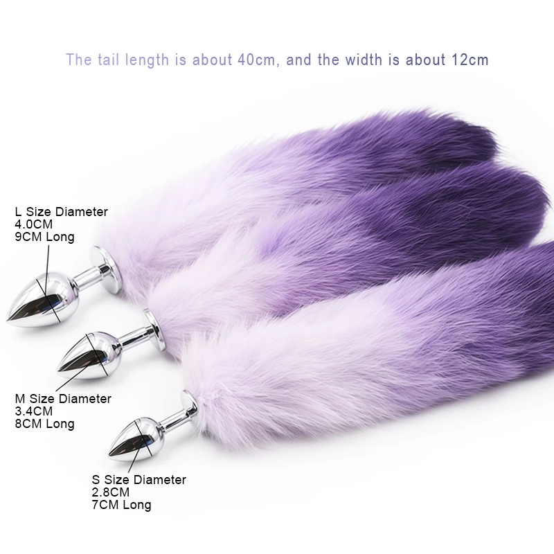 Bondage Colorful Gradient Fox Tail In Ass Anal Plug Bdsm Erotic Toys In Couple Adult Game RolePlay Stage Prop Sex Toys For Women 4
