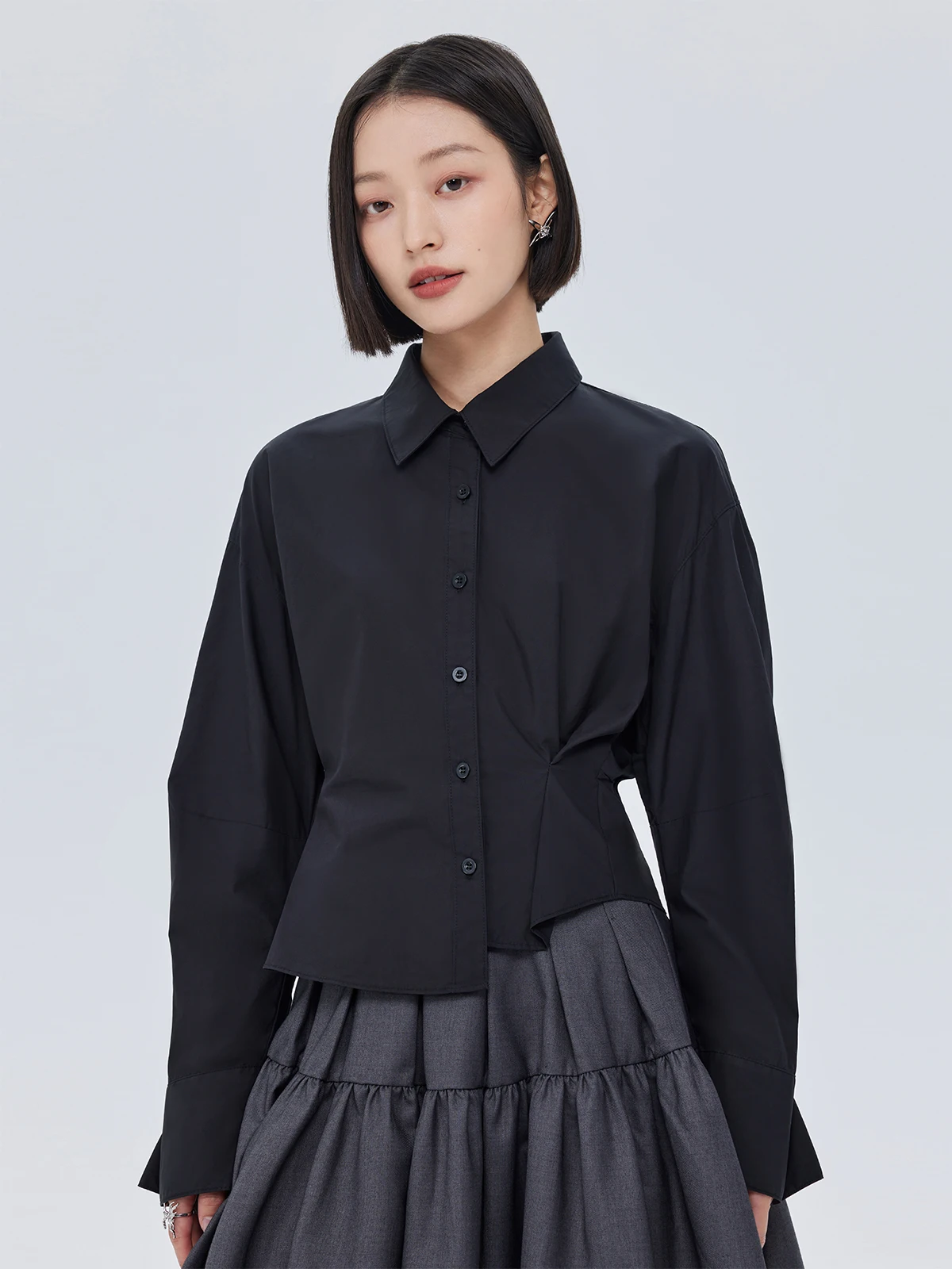 

Женская рубашка Commute Sle из чистого хлопка с длинным рукавом, простая, элегантная, для повседневной носки, весенняя новинка, модная.