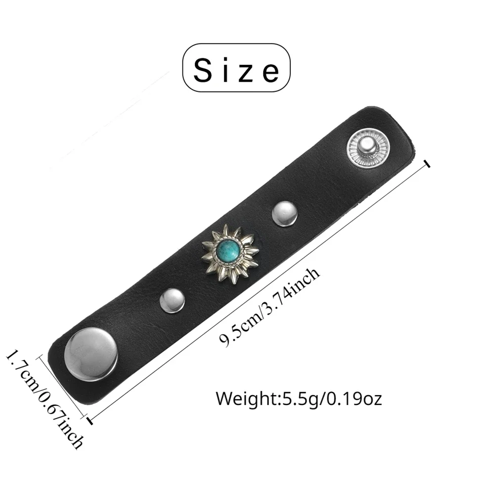 Classical Man Flower Shape Leather Series Vintage Rings Unique Design Jewelry Simple Leather Ring for Father\'s Day gift