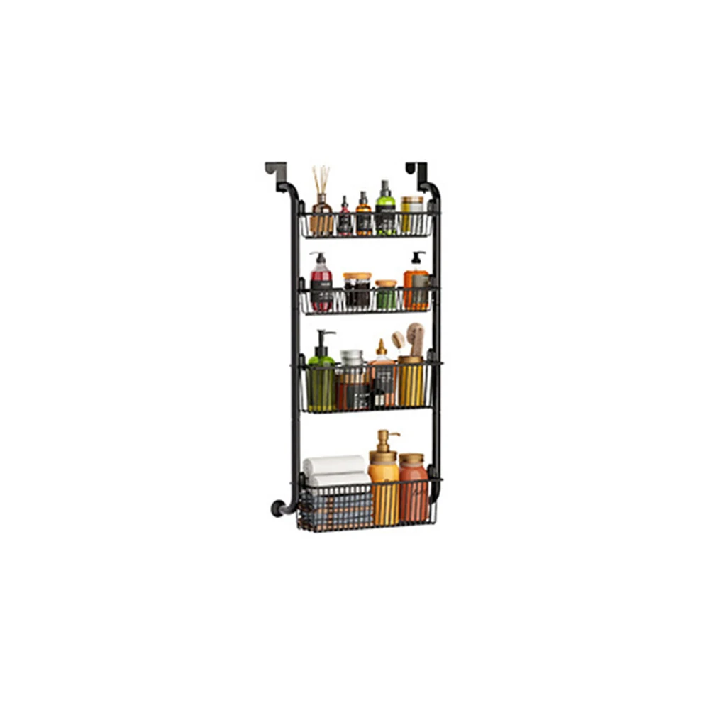 Over The Door Organizer, Metal Behind Door Hanging Storage Organizer Shelf With Adjustable Basket, Door Hanging Organizer