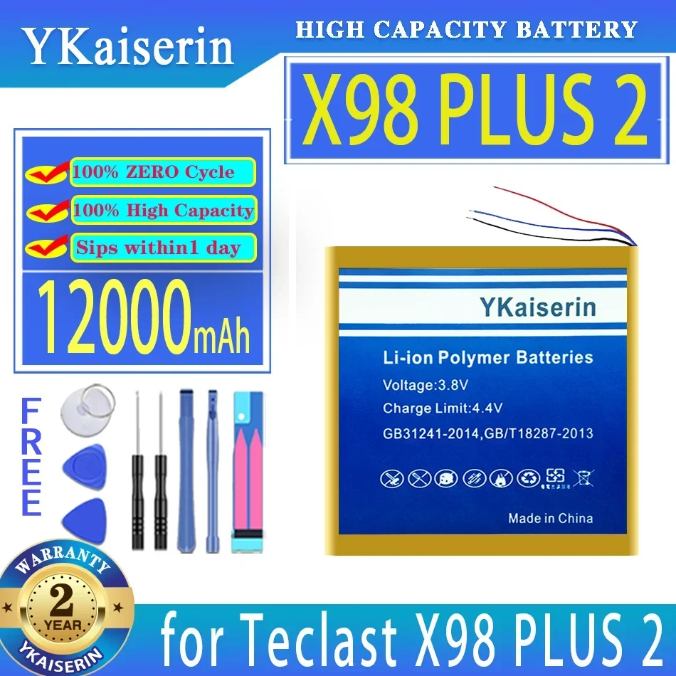 YKaiserin 12000mAh Battery Replacement for Teclast X98 Plus  2/Air 3G C2D7 P98 P98HD 3 Lines