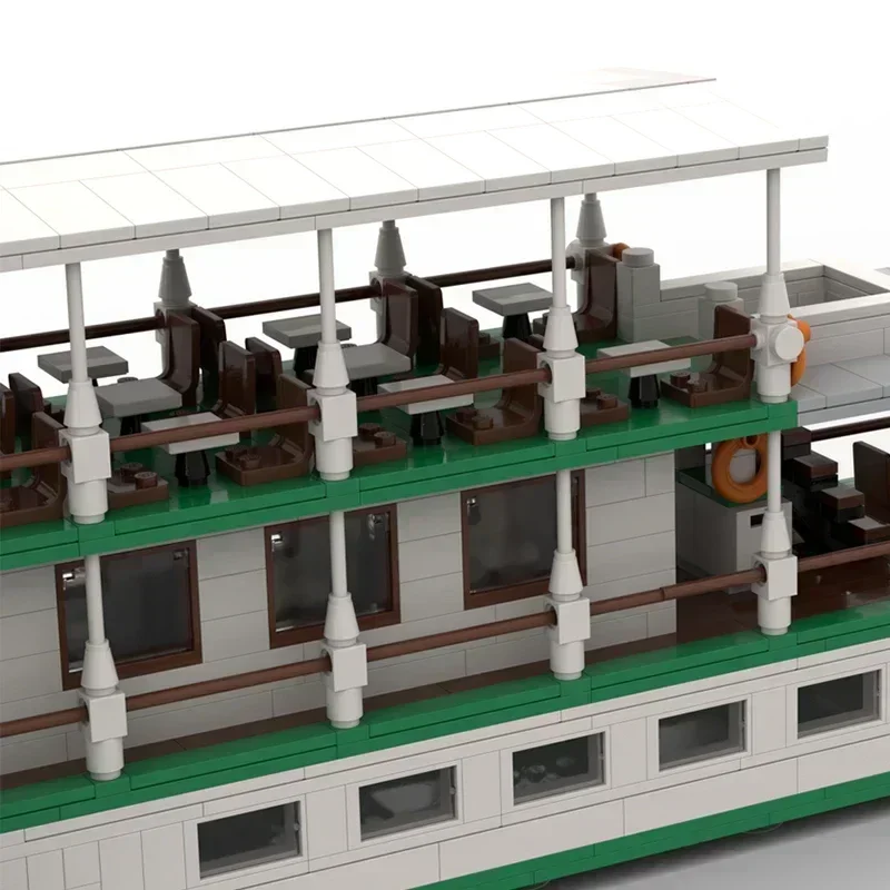 Bloques de construcción Moc, modelo de barco de transporte de puerto, tecnología de barco de vapor Axony, bloques modulares, regalos, juguetes de Navidad, conjuntos DIY de montaje